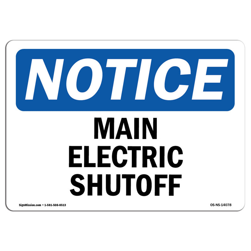 Main Electric Shutoff Sign