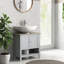 Contenant de salle de bain gris sous l'évier, armoire avec coffre à tablette réglable, tablette de rangement,