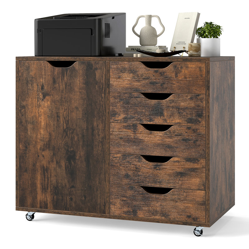 78cm Wide 5 -Drawer Mobile File Cabinet