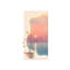 Art mural crème crème au coucher du soleil: texture grès avec pot de fleurs-749361012