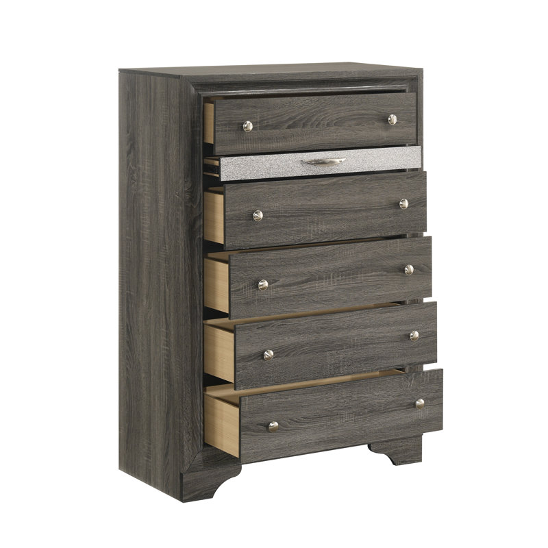 Commode 6 tiroirs Smartt, Gris