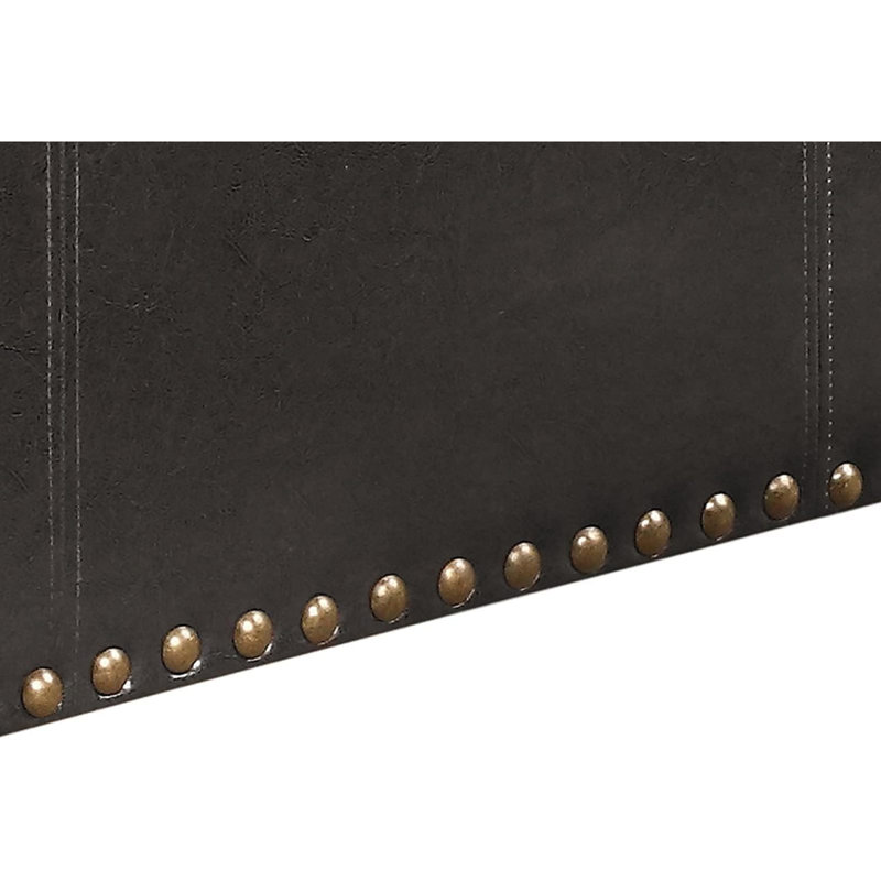 Leather Storage Bench With 2 Side Ottomans, Black