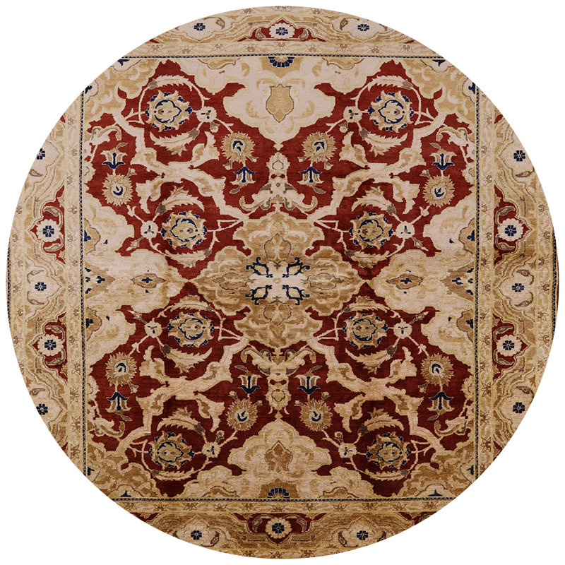 Tapis oriental rouge / beige Garig, Rond 5 pi