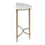 Console Colonial avec plateau en marbre blanc et pieds dorés, charme classique, assemblage minimaliste simplifié