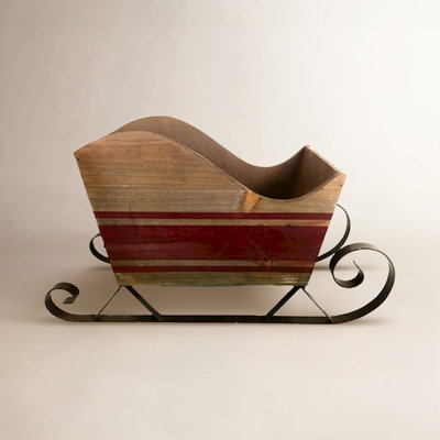 Wood and Metal Sleigh Holiday Accent