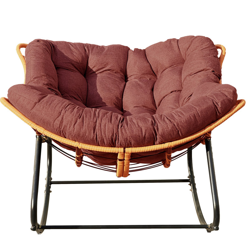 Chaise berçante en osier pour l'intérieur, Rouge