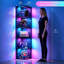 5-Tier Corner Bookshelf with RGB LED Lights, App Control, Motion Sensor, Tempered Glass Panels and MDF Frame-304105322