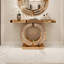 Console en miroir avec incrustation de diamant concassé, longue entrée modulable, base étroite en forme de 0, table d'appoint moderne