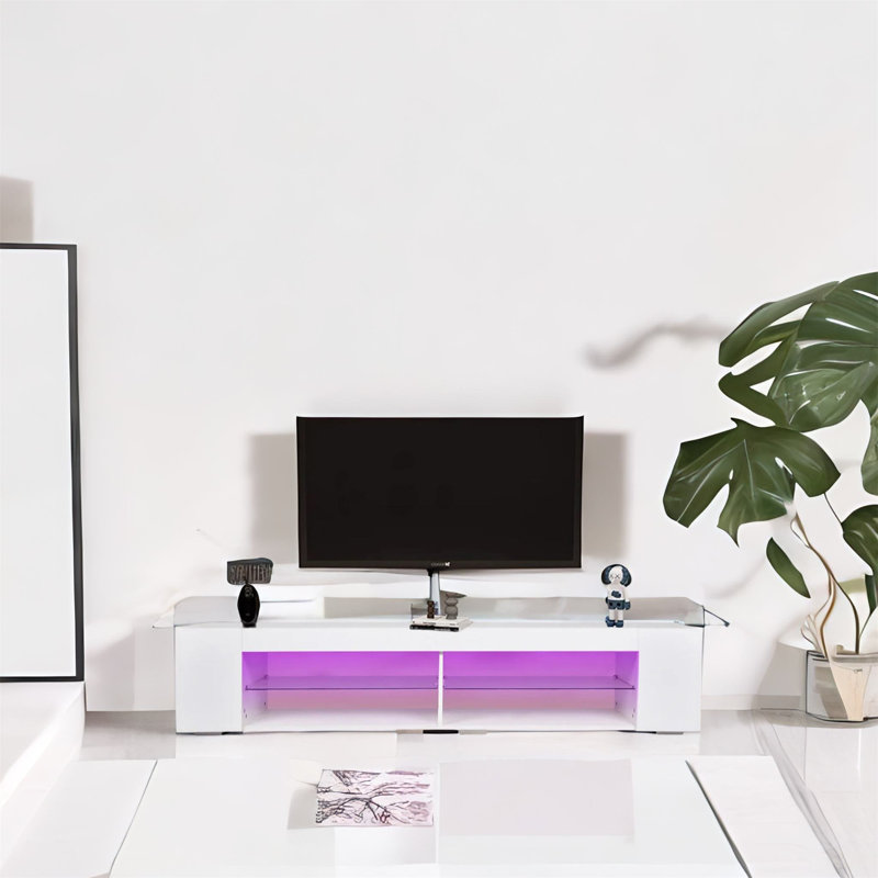 Meuble télé pour téléviseur de 75 po ou moins Milania, Blanc
