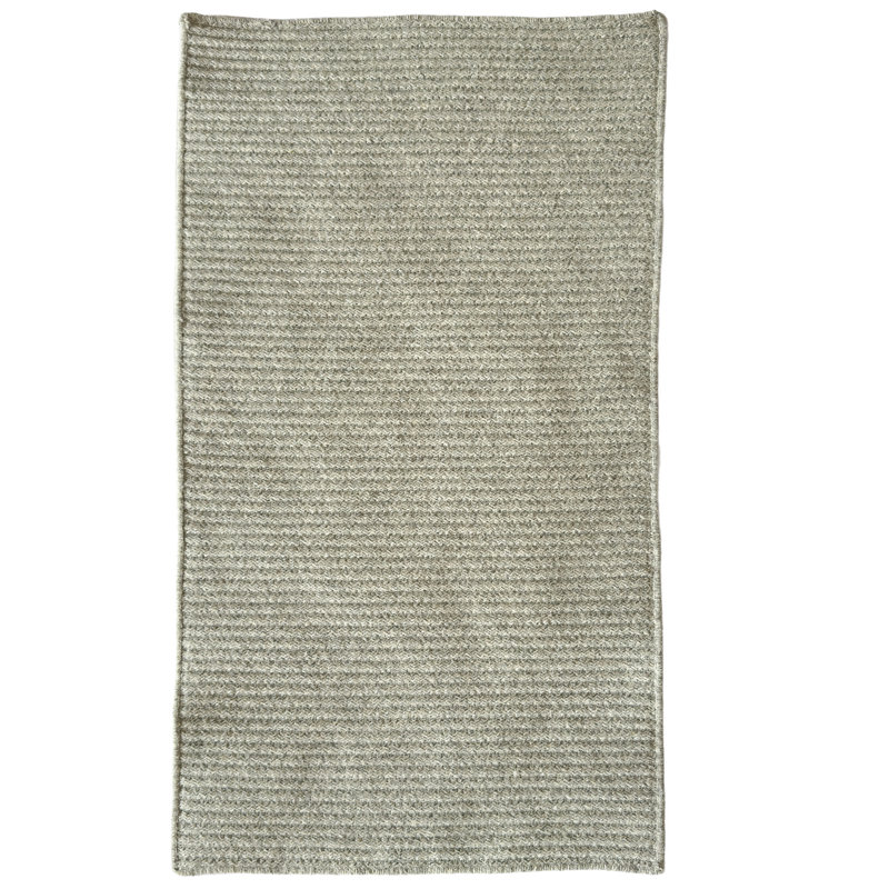 Tapis d'intérieur réversible en laine tressée Bristol, Grey, Rectangle 5' x 8'