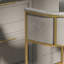 Tabouret 31 "Manhattan - Similicuir gris avec base en métal à finition laiton-1208984216