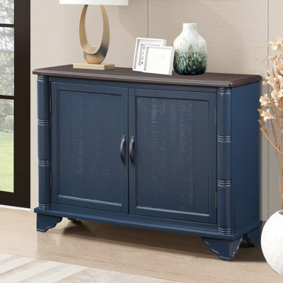 40" Hallway Cabinet With Removable & Adjustable Shelf - Retro Entryway Table Console. Solid Wood Construction, Spacious For Living Room, Foyer