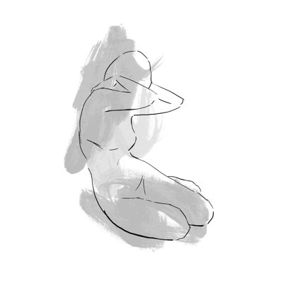 Silhouette inclinée