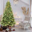 Arbre de Noël articulé vert facile à installer avec 800 lumières chaudes, PVC durable pour la décoration festive