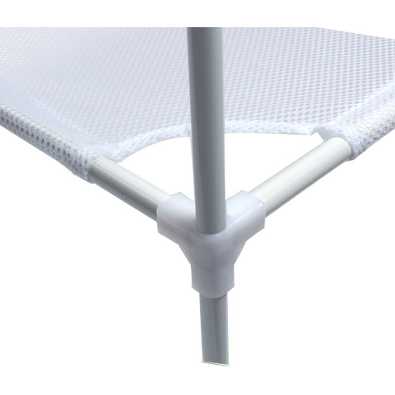 6-Layer Foldable Mesh Sweater Drying Rack, Stackable, White