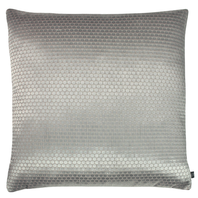 Geometric Square Throw Cushion, Moleskin, Feather