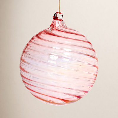 Christmas Peach Ball Ornament - 5 Inches Set Of 4