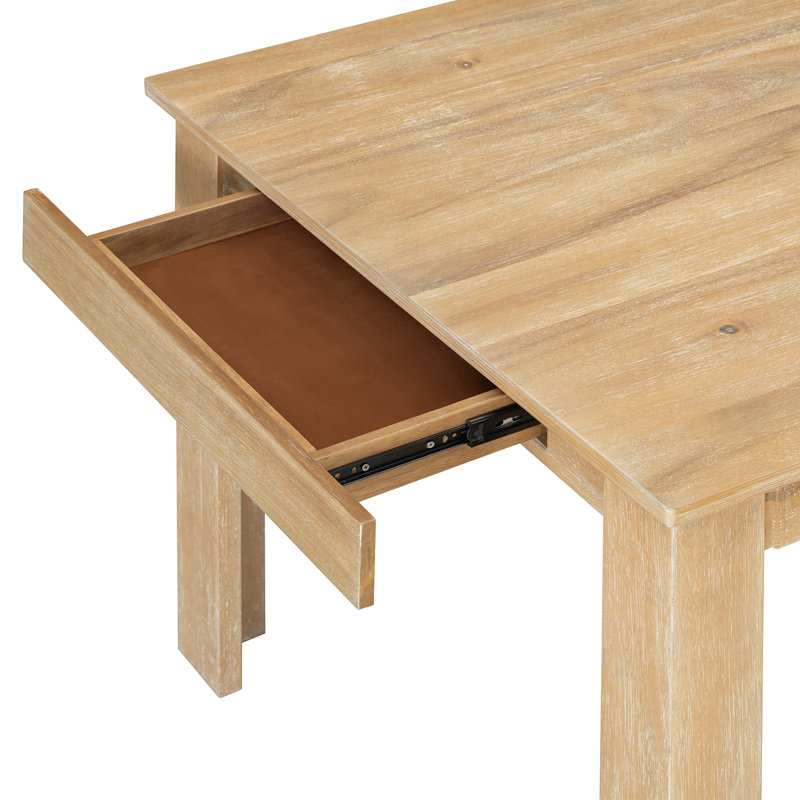 Ensemble de table de salle à manger en bois 7 pièces Farmhouse, Gray, Bois naturel délavé