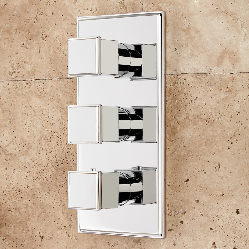 Ryle Complete Thermostatic Shower System with Rough-in Valve, Chrome