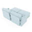 Canapé deux places en tissu de chenille avec 2 repose-pieds et 2 coussins lombaires-528488016