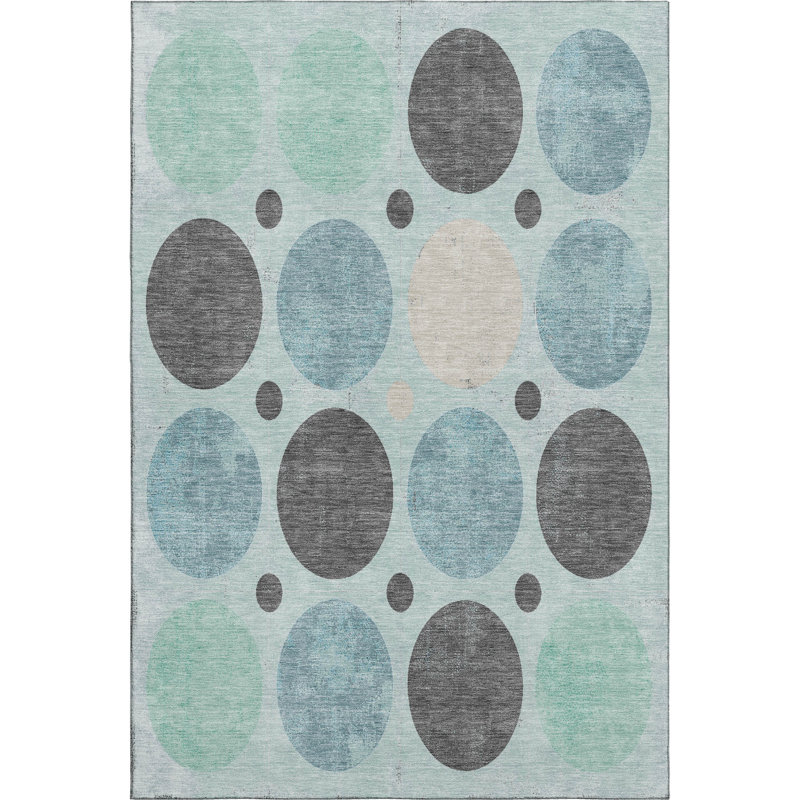 Premium Machine Washable Mayfield AMF1949 Geometric Rug, Rectangle 10' x 14'