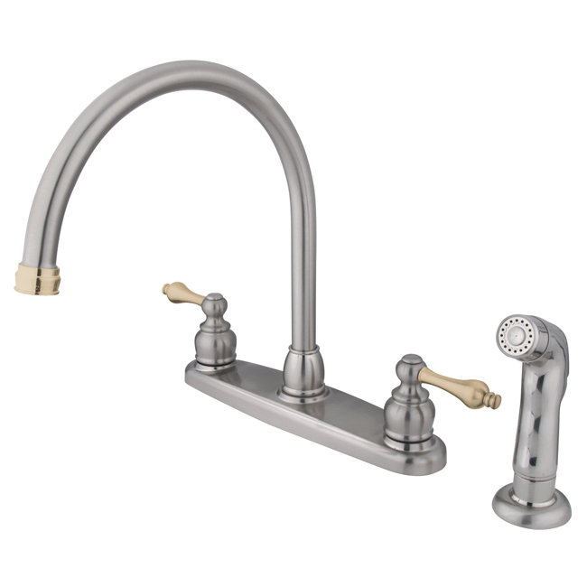 Victorian Hot & Cold Water Dispenser with Side Spray, Brushed Nickel