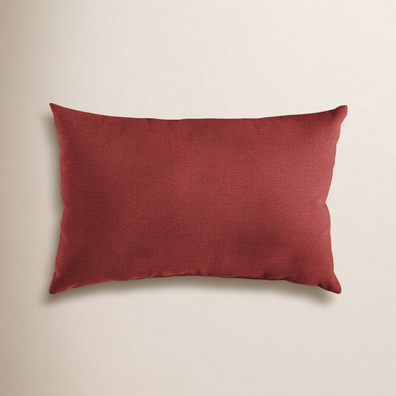 Sunbrella Lumbar Rectangular Indoor/Outdoor Pillow Cover & Insert, Marron foncé, H 12 po x l 18 po