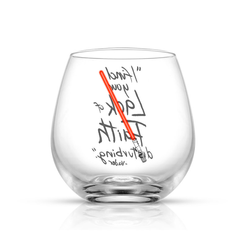 Verre à vin sans pied 15 lumières JoyJolt Star Wars New Hope Darth Vader