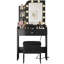 Petit meuble-lavabo avec miroir à DEL, tabouret de rangement et prise de courant-1185768038