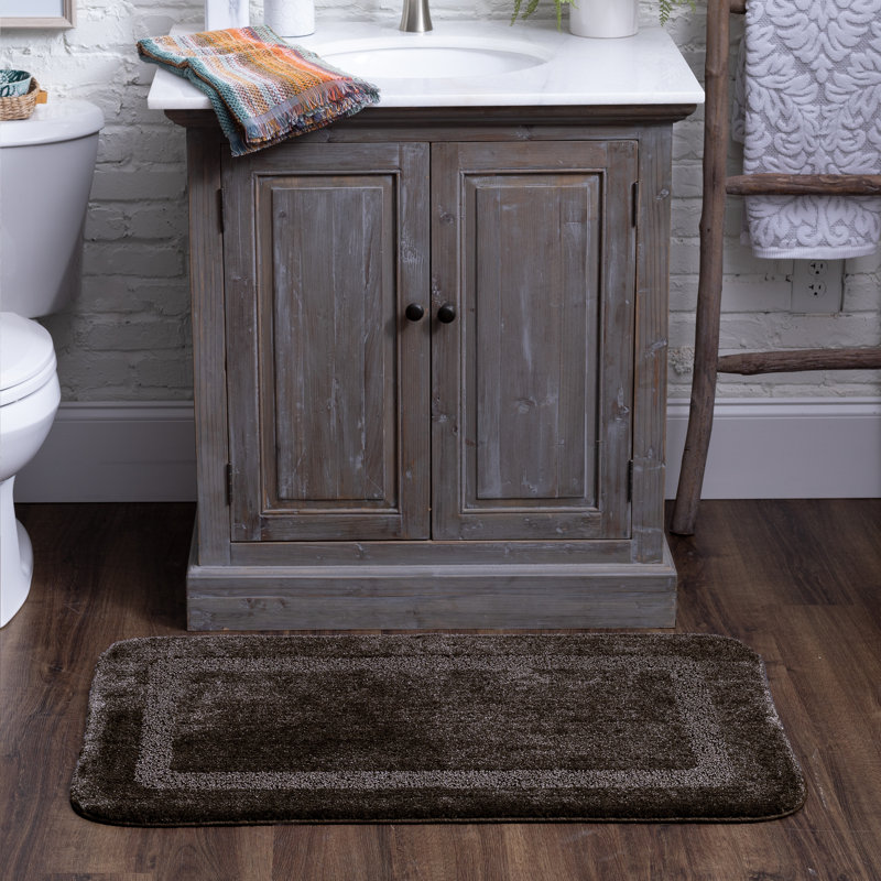 Carlino Nylon Non-Slip Bath Rug, 24" W x 40" L, Aqua