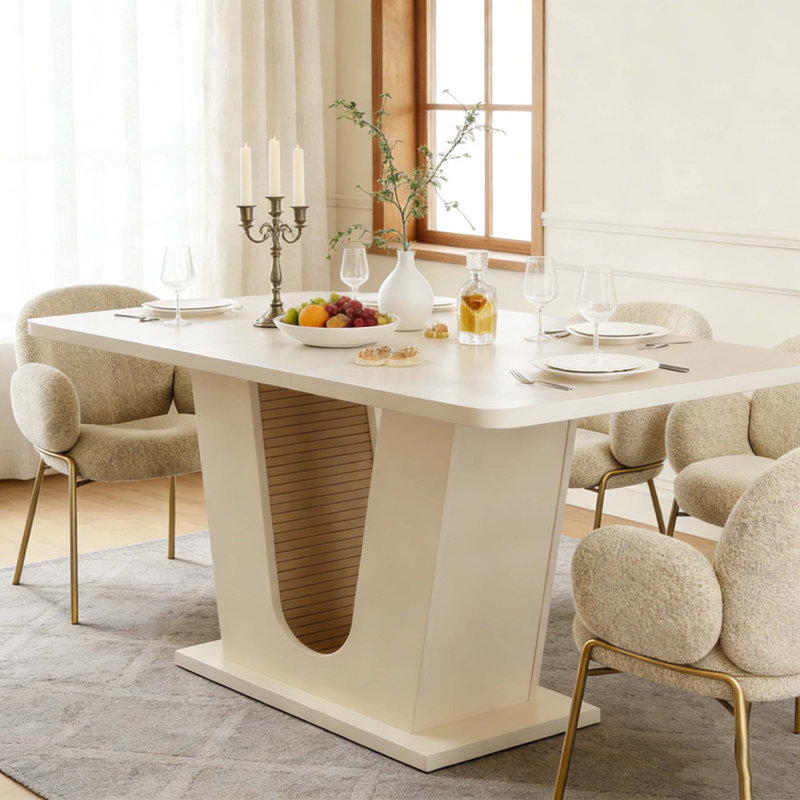 Modern Kitchen Dining Table With U-shaped Base