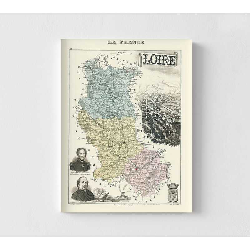Pays de la loire, France - Migeon 1869, décor de bureau d'affiche européen, chalet rustique, salon, affiche murale française