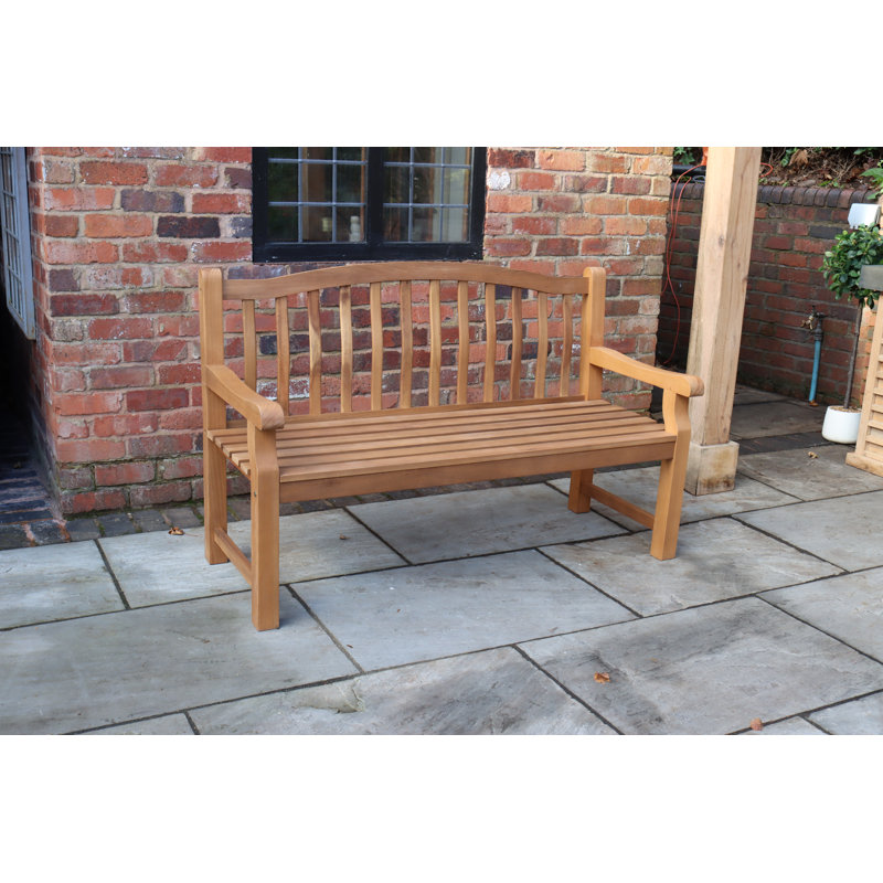 Solid Wood Teak Outdoor Bench, 96cm H x 145cm W x 61cm D