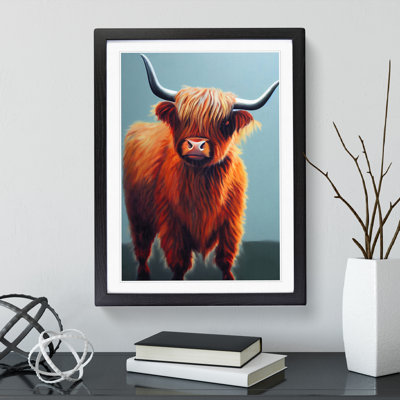 Peaceful Highland Cow - Single Picture Frame Print