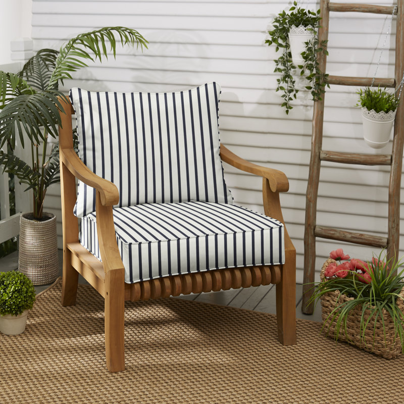LaShallia Stripe Outdoor Sunbrella Seat/Back Cushion