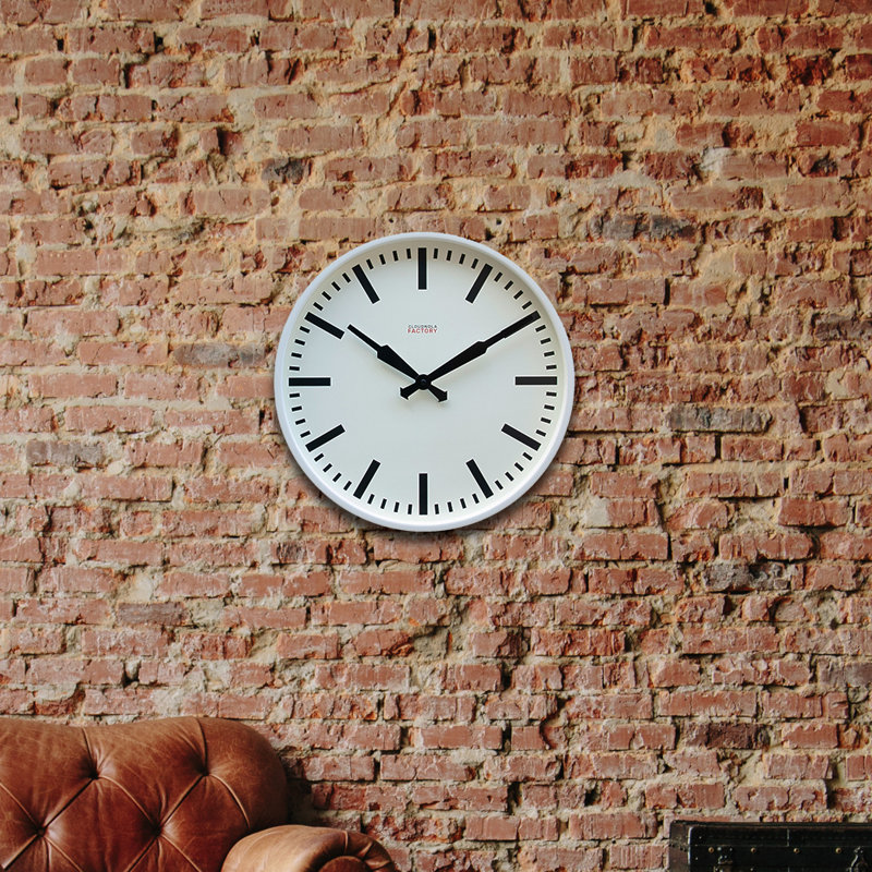 Metal Wall Clock, White
