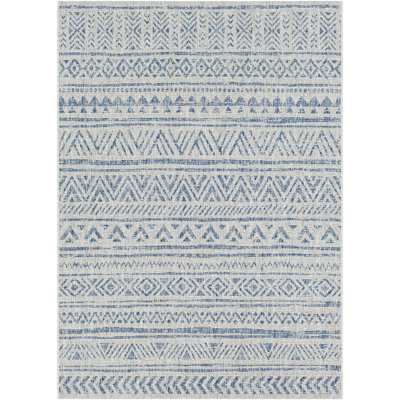 Tomas Chevron Rug Dark Blue/Gray Indoor/Outdoor Area Rug