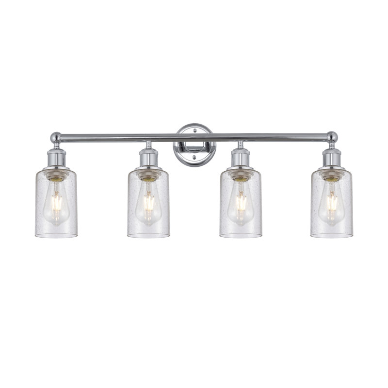 Éclairage pour meuble-lavabo à 4 lumières 30,875 pouces Caldello, Chrome poli, Bullé