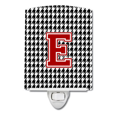 Éclairage de nuit en céramique monogramme houndstooth