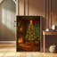 Décoration murale rétro de Noël encadrée avec cheminée et arbre-1572454070-1572454071