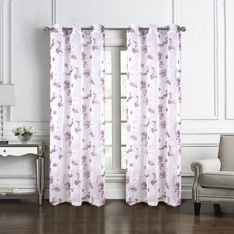 Panneau de rideau transparent Shurwood, L 54 po x L 84 po, Rose