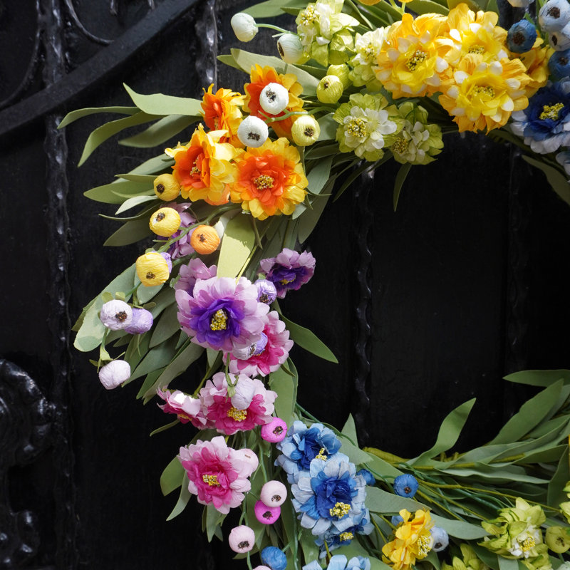 Couronne de fleurs sauvages arc-en-ciel Alderete