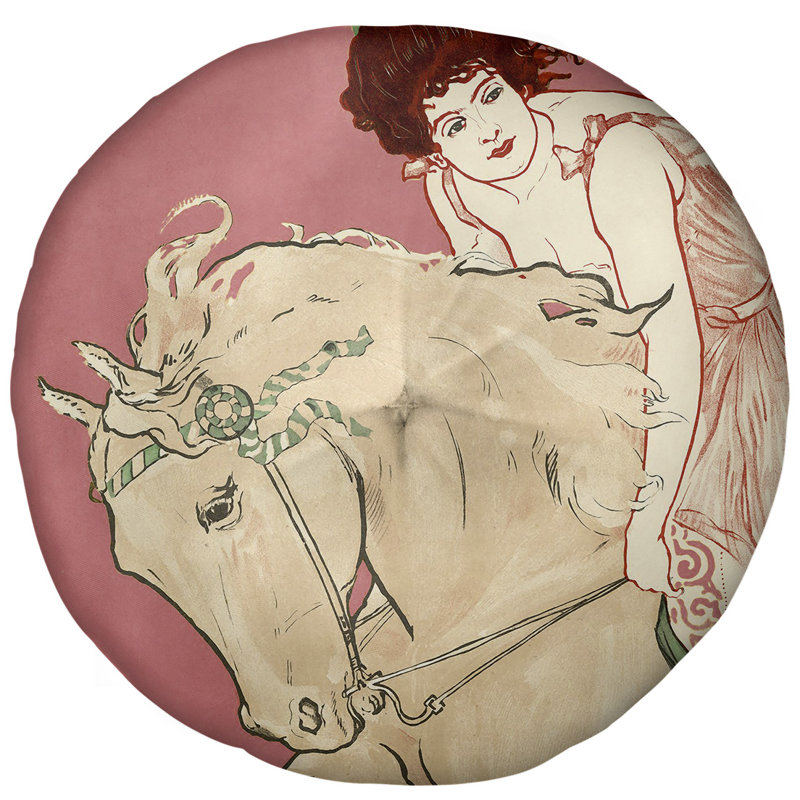 Coussin de plancher rond, 27,5 po x 55,5 po, Rose