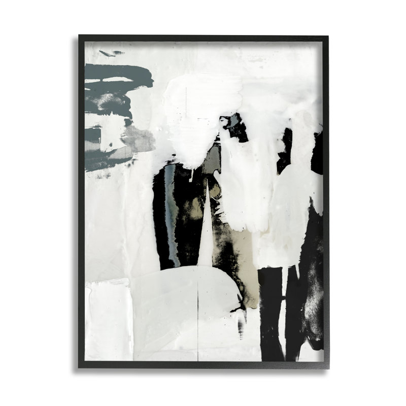 «Modern Industrial Abstraction Distress Layered Tones Black Grey» par Jennifer Goldberger - peinture sur toile