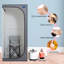 Tente portable pleine grandeur - Espace spa à domicile. Grise. Générateur de vapeur 2,2 l. Température maximale de 65 °C. Télécommande avec minuterie. Chaise pliante incluse. Tissu imperméable. Montage facile.