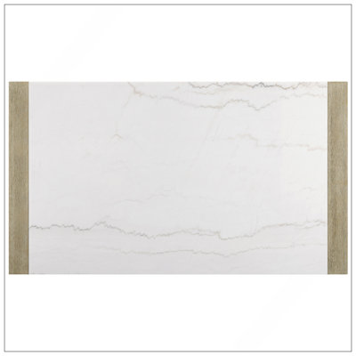 1Pc White Genuine Marble Stone Dining Table Dining Room Wooden Contemporary Formal Solid Wood Veneer Standard Height