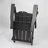 Folding Adirondack Chair with Dual Cup Holder - Composite Adirondack Chair with Wood Texture- Black-1044112485