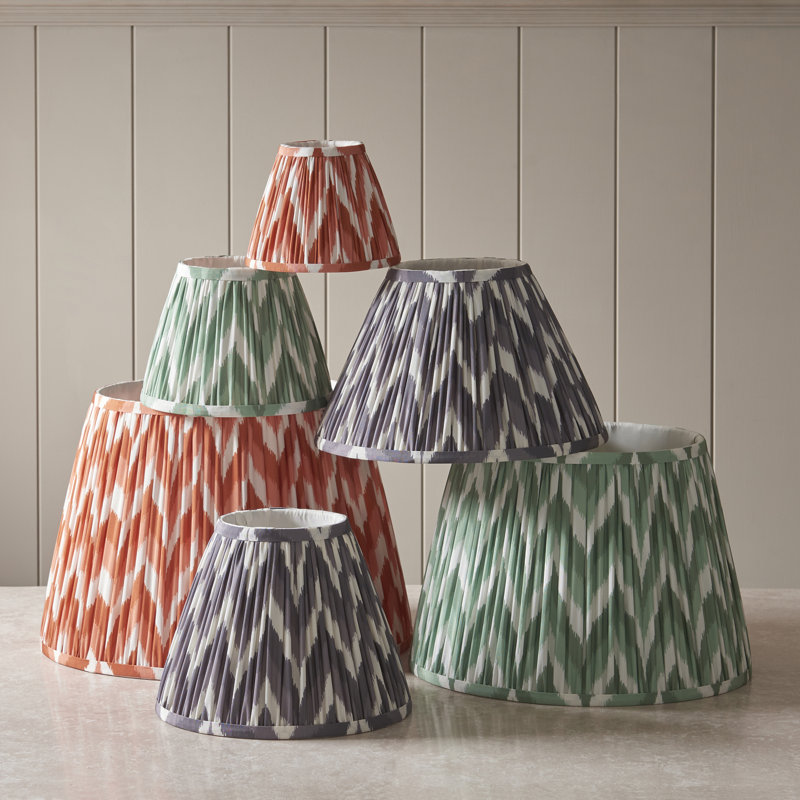 Zigzag Lamp Shade, Brown, 18.5cm H x 12.5cm W x 25cm D