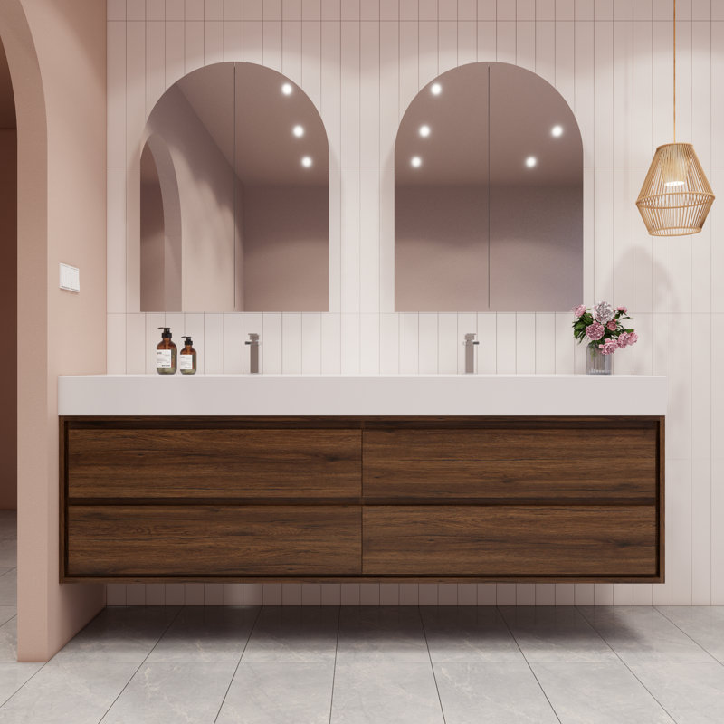 Victoria 84''Bathroom Vanity Base, Rosewood