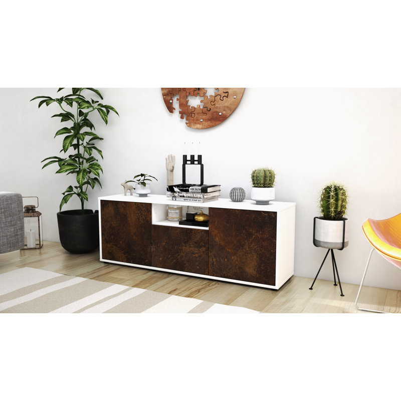 Wygant TV Stand, Rust / Matte White